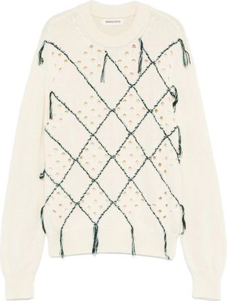 Namacheko Maglione girocollo a intarsi - Toni neutri
