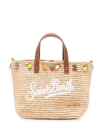 MC2 Saint Barth Handbag With Logo Raffia City Mini