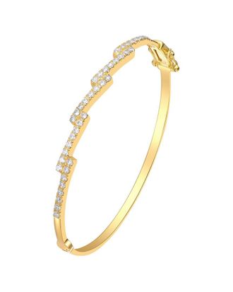 Rachel Glauber 14K Plated Cz Bangle Bracelet