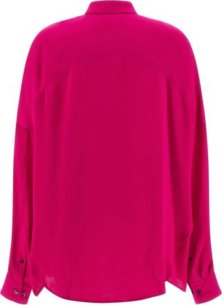 Dries Van Noten Womens Fuchsia Silk Blouse
