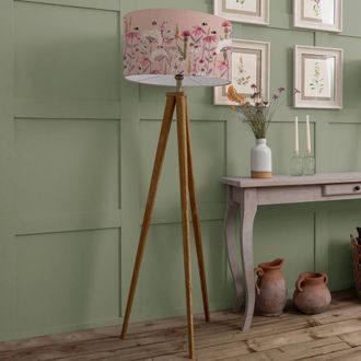 Voyage Maison Aratus Tripod Lamp with Hermione Eva Lampshade in Pink