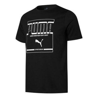 Puma Graphic Logo Printing Round Neck Sports Short Sleeve Black 847719-01