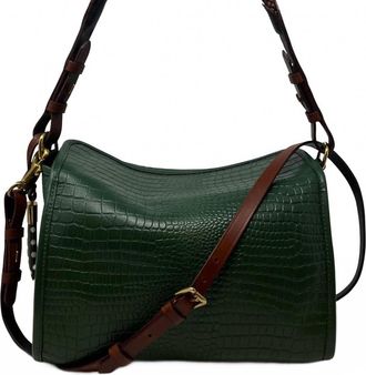 Kempton & Co. Ella Crocco Mini Bag In Black Forest Green