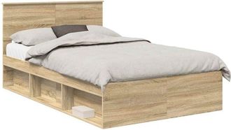vidaXL Bed Frame with Headboard Sonoma 120 x 200 cm Engineered wood vidaXL