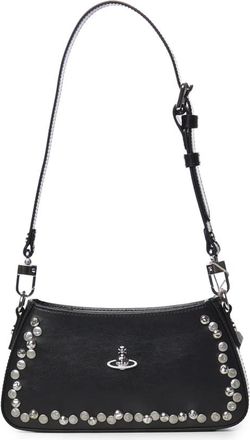 Vivienne Westwood Tasha Studded Shoulder Bag - Dames - Schoudertassen - Zwart - ONE Size - Katoen - Tassen