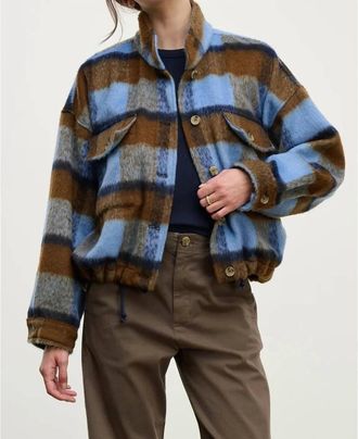 Velvet Aubrey Brushed Plaid Jacket In Blue