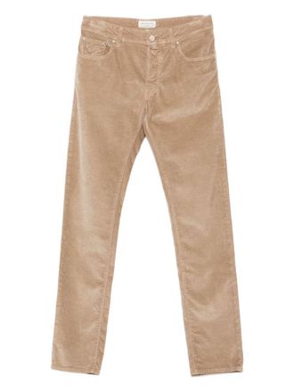 Jacob Cohen Beige Velvet-Effect Trousers
