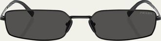Prada Signature Steel & Plastic Rectangle Sunglasses