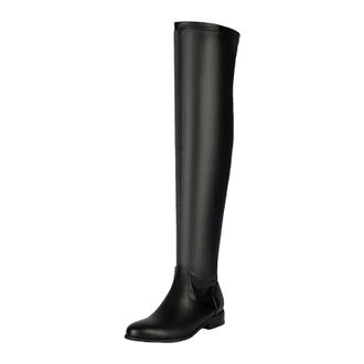 Generic Womens Modern Over The Knee Boots Round Toe Low Square Heel With Side Zipper For Fashionable Daily Wear Tall Boots