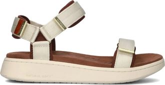 Woden Schoenen, Dames, Beige, 42 EU, Gouden Dames Sandalen Line