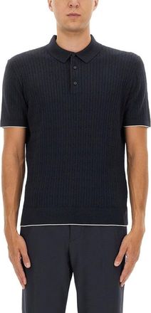 HUGO BOSS Silk And Cotton Braided Polo Shirt