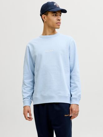 Jack & Jones Sweatshirt JACK & JONES JORNORREBRO EMB SWEAT CREW NOOS, Herren, Gr. XXL, cashmere blau, angeraute Sweatware, Obermaterial: 89% Baumwolle, 11% Polyest