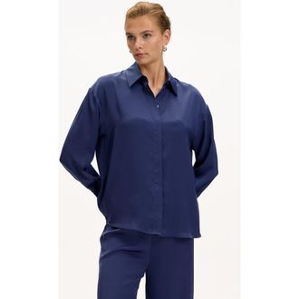 Exquise Alexander Long Sleeve Shirt in Navy at Nordstrom, Size X-Large