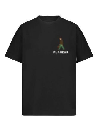 Flaneur Katoenen T-shirt met logoprint - Zwart