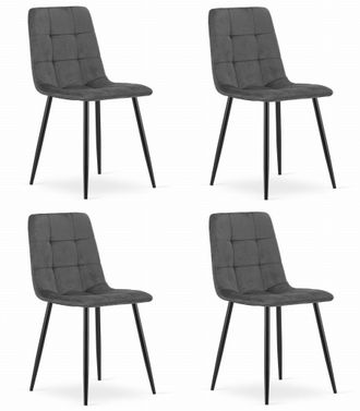 OEM Silla Kara - Terciopelo Gris Oscuro X 4