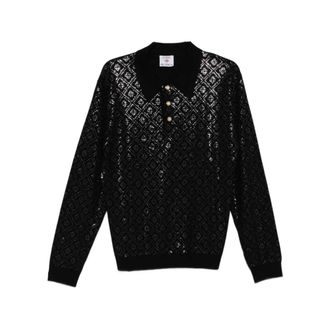 Casablanca Round-neck Knitwear, male, Black, Size: M Sweater