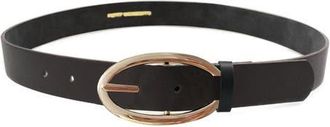 Petit Moments Sleekline Faux Leather Belt in Black/Gold at Nordstrom, Size X-Small