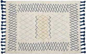 Beliani Rug ERZINCAN Beige 140 x 200 cm Cotton