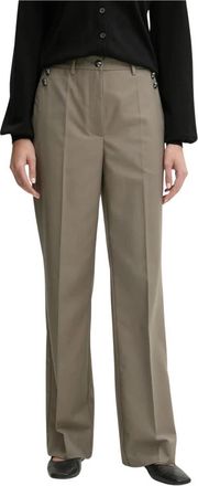 Bruuns Bazaar Carota BBElizi Broek - Dames - Straight fit broeken - Grijs - L - Polyester - Broeken
