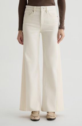 AG - Adriano Goldschmied Saige High Waist Wide Leg Jeans in Powder/ecru at Nordstrom, Size 23
