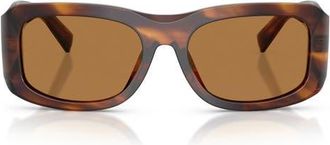 Dolce & Gabbana 57mm Rectangular Sunglasses in Striped Brown /Bronze at Nordstrom