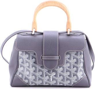 Goyard Saigon Top Handle Bag Coated Canvas with Leather Mini