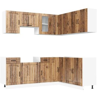 vidaXL Vidaxl - Set Mobili da Cucina 11 pz Lucca Legno Antico in Truciolato