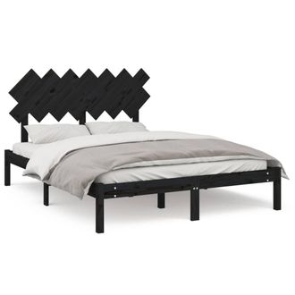 Berkfield Home Bed Frame Black 140x190 cm Solid Wood