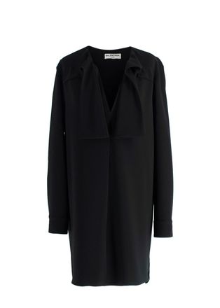 Balenciaga Black Tie Detail Tunic Dress Size XXS