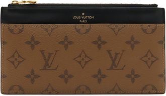 Louis Vuitton Black Brown Monogram Monogram Reverse Card Wallet (Pre-Owned)