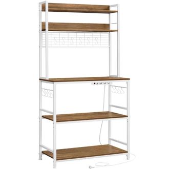 Vasagle Estanter&iacute;a de cocina de 40 x 80 x 170 cm de color nogal y blanco