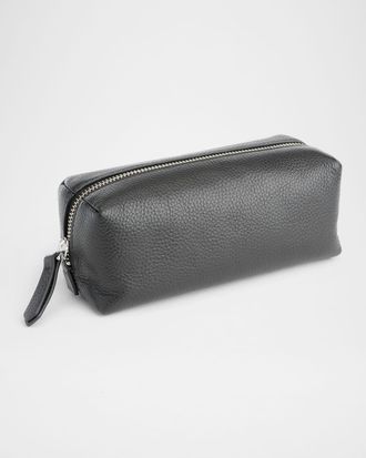 Royce Leather Monogrammed Leather Zippered Utility Bag