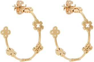 Tory Burch Forget Me Not Hoop Earrings - Gold - One Size