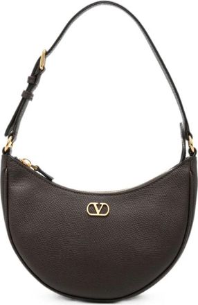 Valentino Garavani VLogo Leren Schoudertas - Dames - Schoudertassen - Bruin - ONE Size - Leer - Tassen