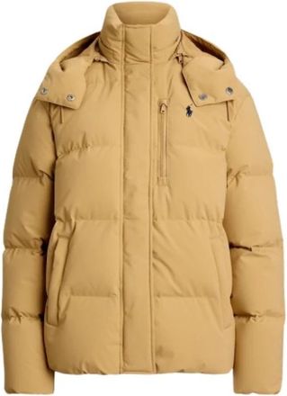 Polo Ralph Lauren Gewatteerde donsjas met capuchon - Dames - Winterjassen - Bruin - L - Polyester - Jassen