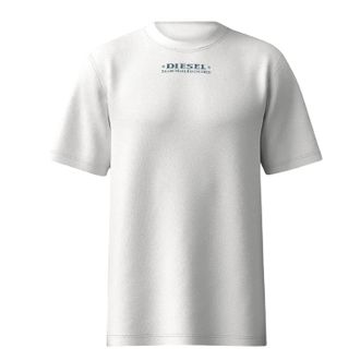 Diesel Heren-T-shirt met omgekeerde opdruk op de rug (Wit)