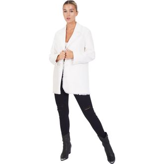 Belle & Bloom Young Blood Frayed Edge Blazer in Cream at Nordstrom, Size X-Small Au