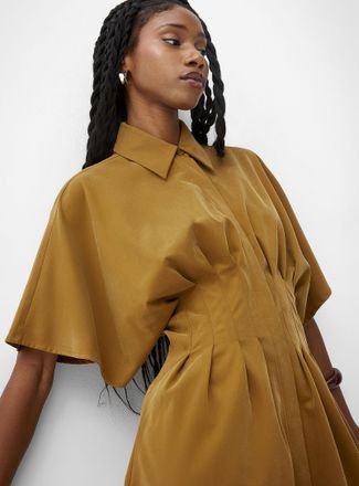 Icone Womens Pleated cinched minidress