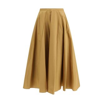 Forte_Forte Beige Cotton Long Womens Skirt