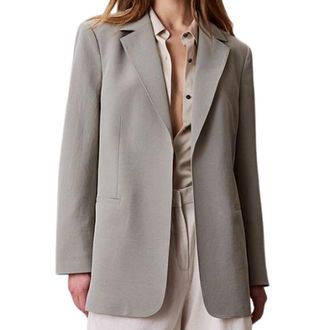 Calvin Klein Blazers, female, Green, Size: XS Casual Twill Belted Blazer