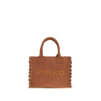 Pinko Bruine Katoenen Schoudertas