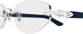 Cartier Ct0609o004 Silver Blue Transpare