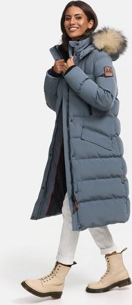 Marikoo dames winterjas - Schneesternchen, lang met capuchon & imitatiebontkraag