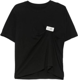 Maison Margiela Gathered Jersey T-Shirt - Dames - T-shirts - Zwart - S - Tops