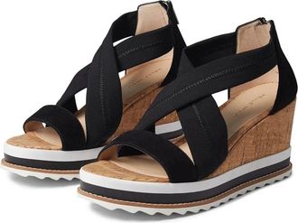 Pelle Moda Pelle Moda Medina Sandals Womens Black Crisscross Strap Wedge Heel ZAP2678