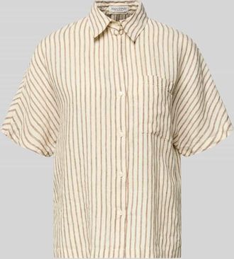 Marc O'Polo Relaxed Fit Kurzarmbluse aus reinem Leinen in Weiss, Gr&ouml;&szlig;e 36