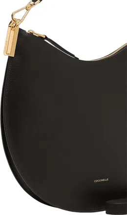 Coccinelle Womens Handbag Black-Cognac Cowhide