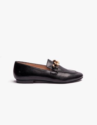 Hush Puppies Womens Hush Puppies HARPER Womens Chain Loafers Black - Size: 4