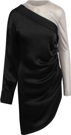 Giuseppe Di Morabito One-Shoulder Mini Dress with Crystal Top