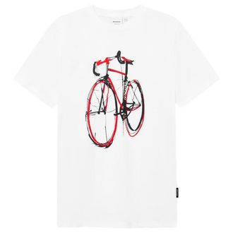 Dedicated T-Shirt Stockholm Red Strokes Bike T-Shirt f&uuml;r Herren | wei&szlig;